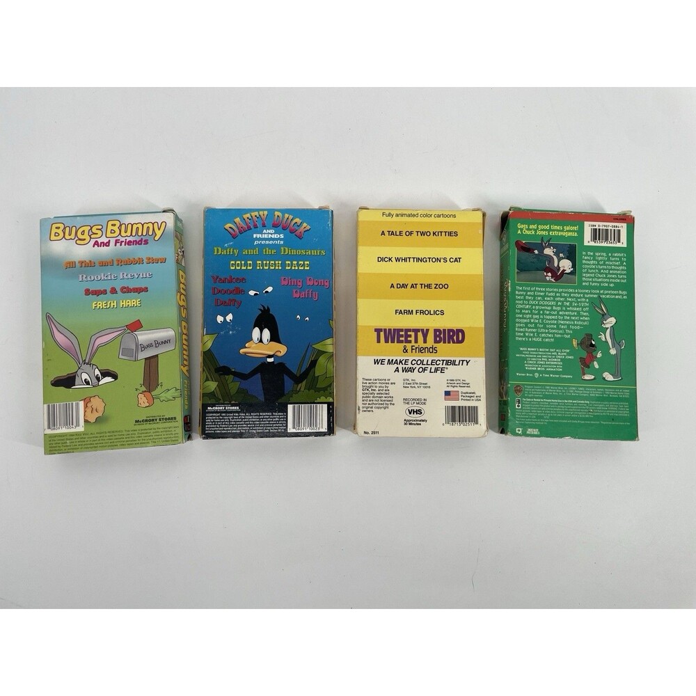 80s 90s Looney Tunes VHS Lot 4 Bugs Bunny Daffy Duck Tweety Warner Bros - Picture 10 of 13